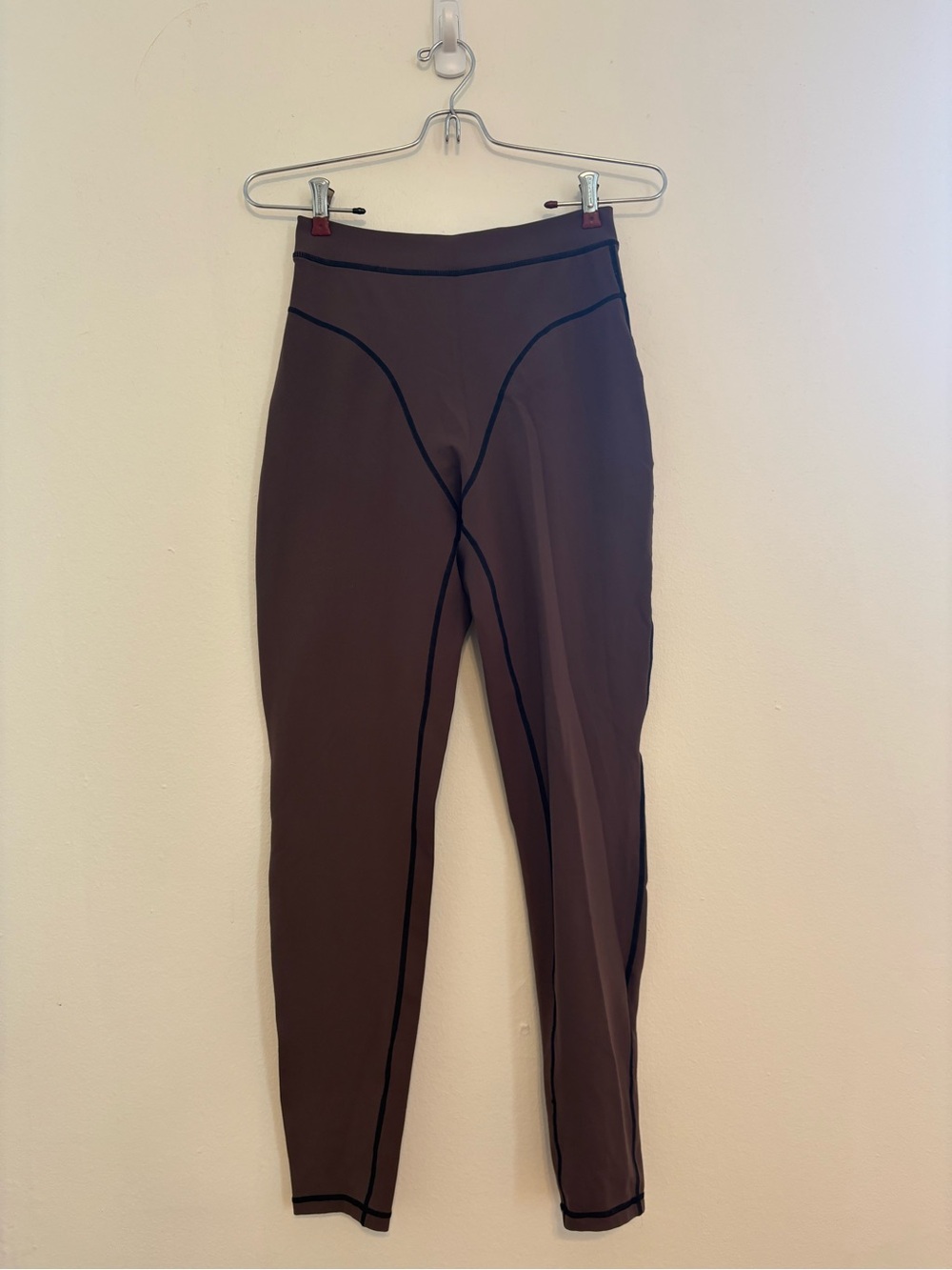 Fashion Brand Company Chocolate Brown Seam Detail Leggings
